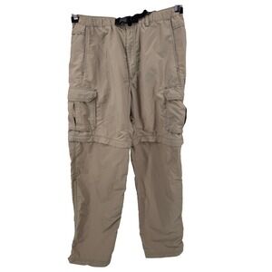 REI‎ Mens Convertible Cargo Pants Large Zip Off Legs Khaki (34x32) UPF 50+